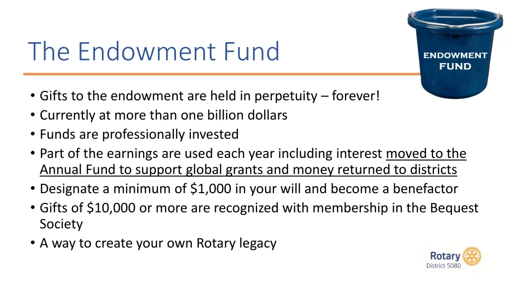 the endowment fund