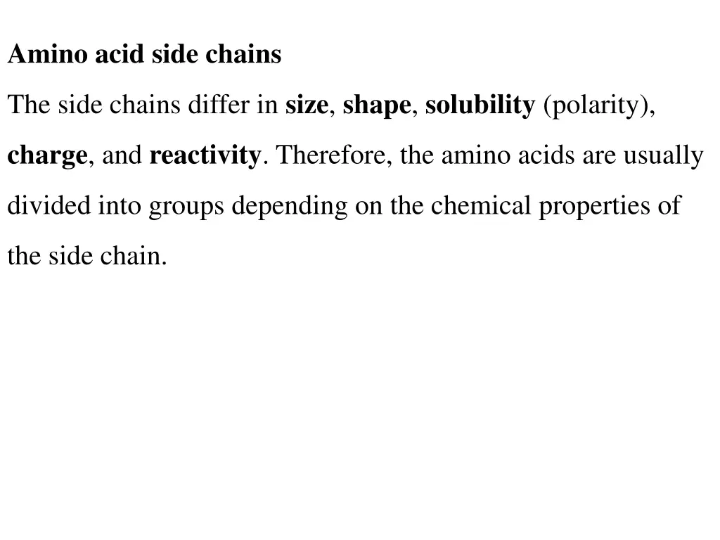 amino acid side chains