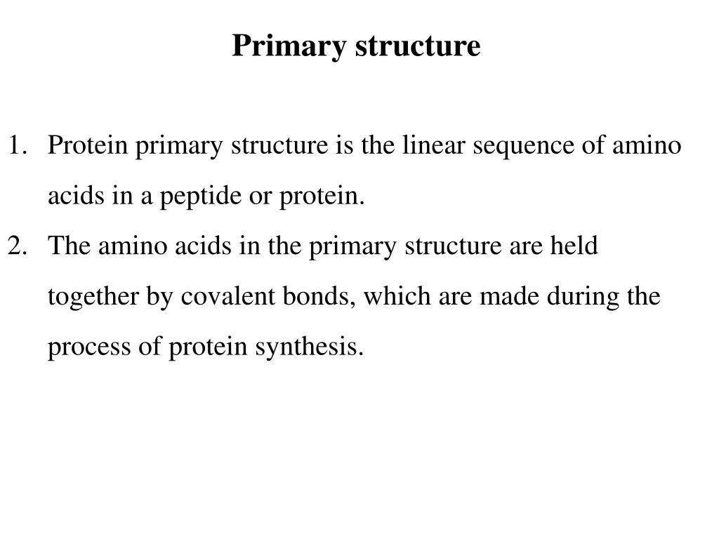 primary structure