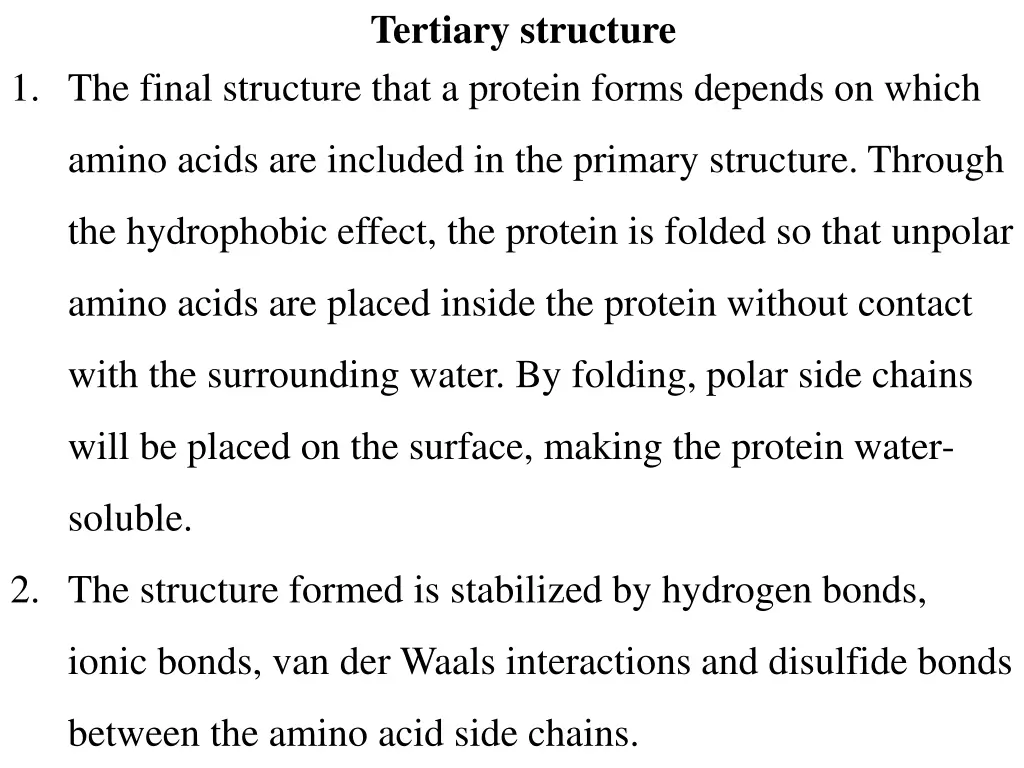 tertiary structure