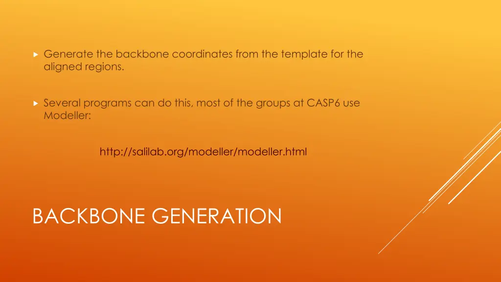 generate the backbone coordinates from