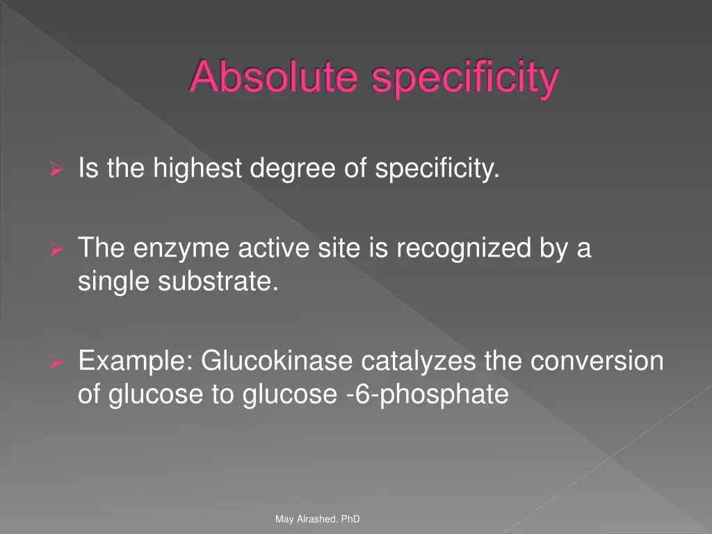 absolute specificity