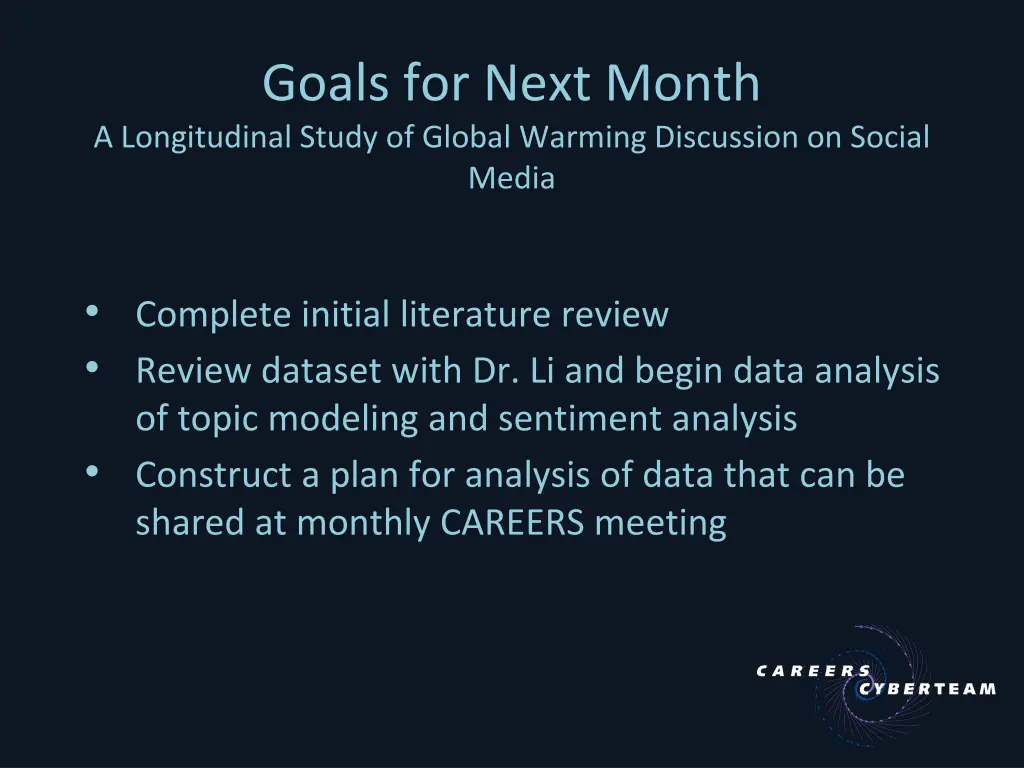 goals for next month a longitudinal study
