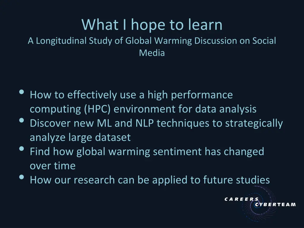 what i hope to learn a longitudinal study