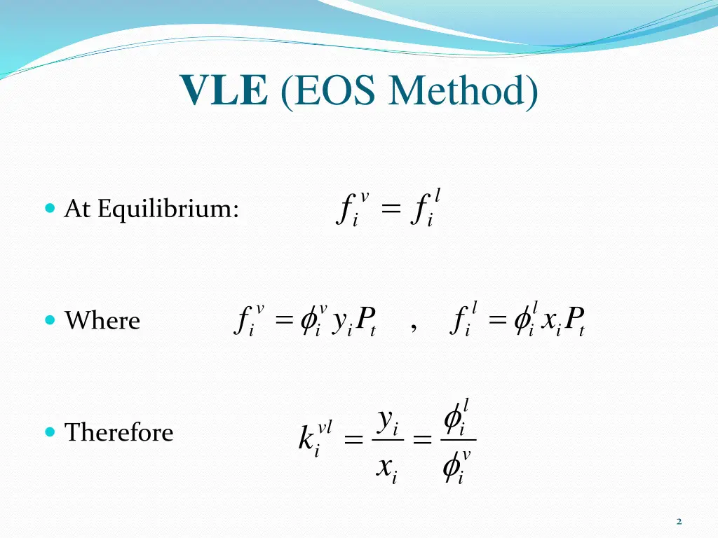 vle eos method