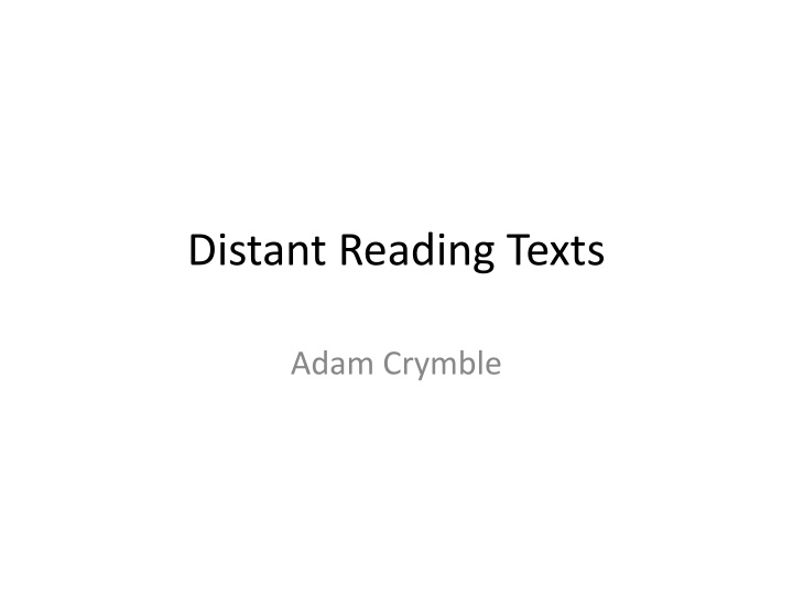 distant reading texts