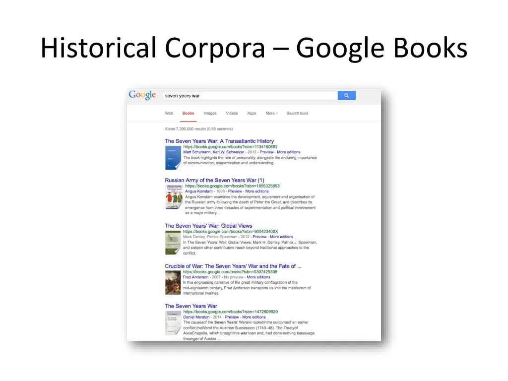 historical corpora google books