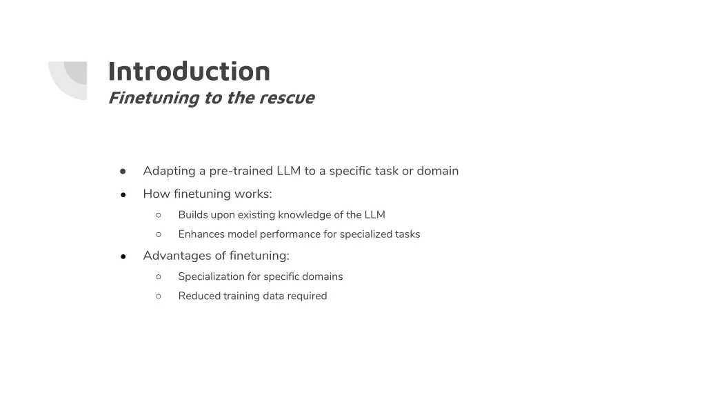 introduction finetuning to the rescue
