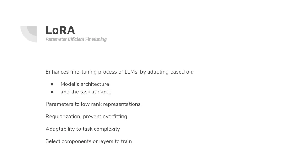 lora parameter efficient finetuning