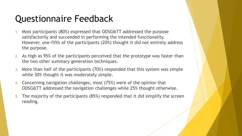 questionnaire feedback