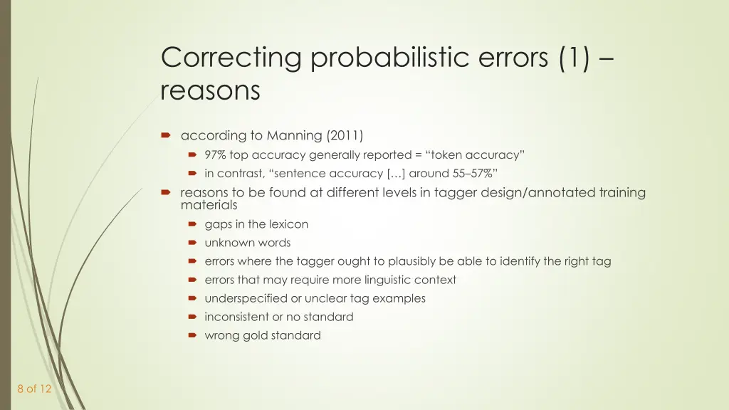 correcting probabilistic errors 1 reasons