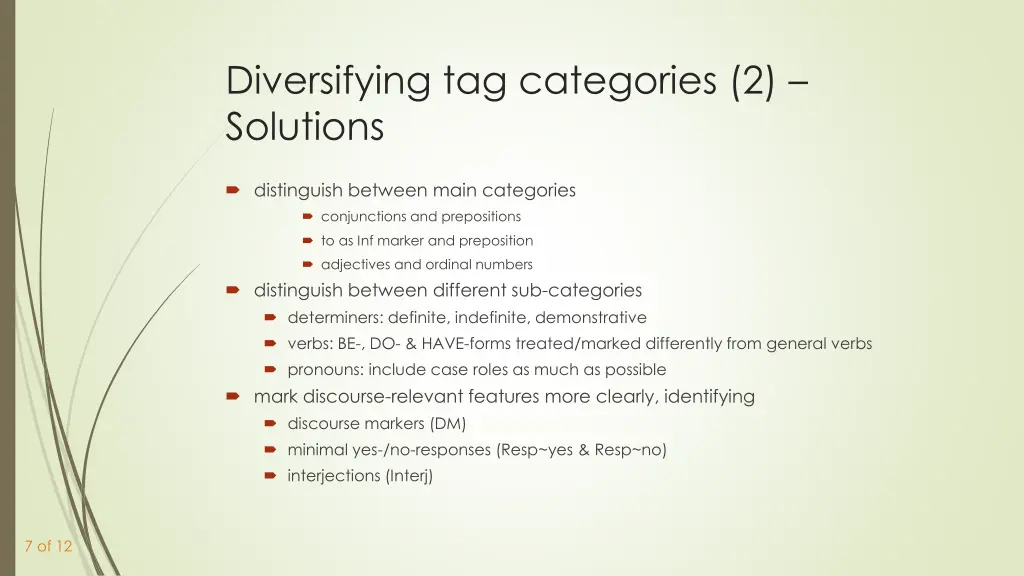 diversifying tag categories 2 solutions