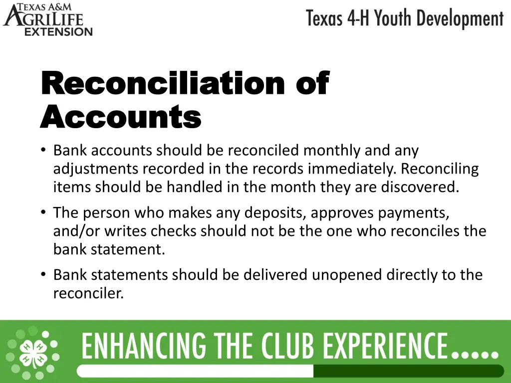reconciliation of reconciliation of accounts