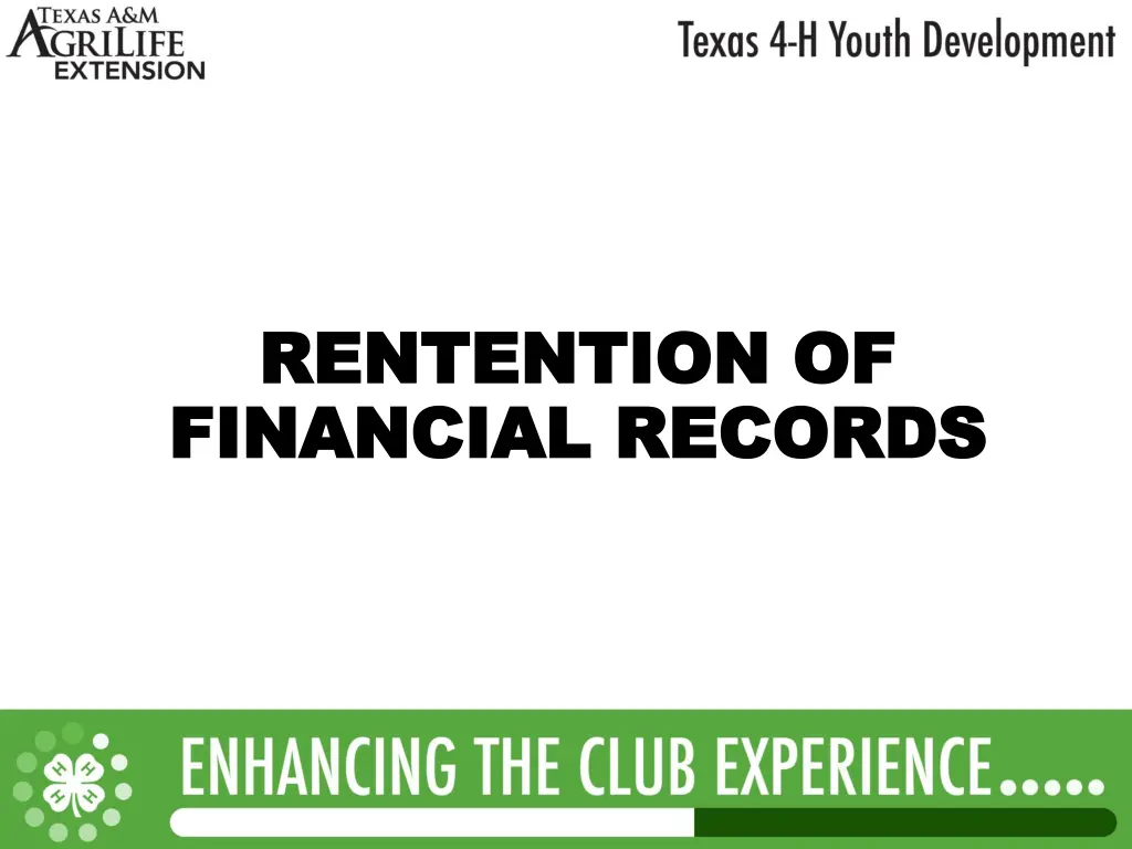 rentention of rentention of financial records