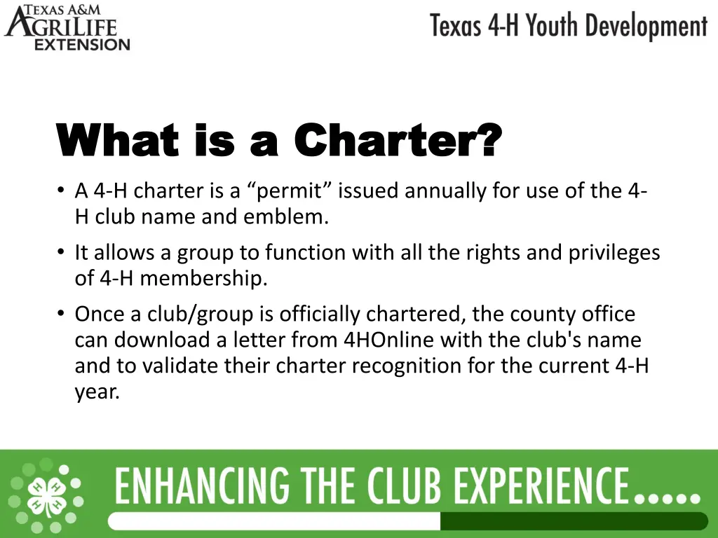 what is a charter what is a charter a 4 h charter