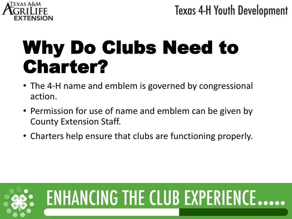 why do clubs need to why do clubs need to charter