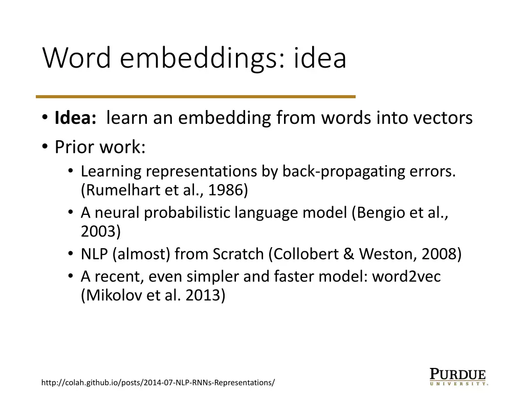 word embeddings idea