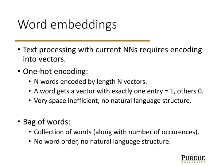 word embeddings