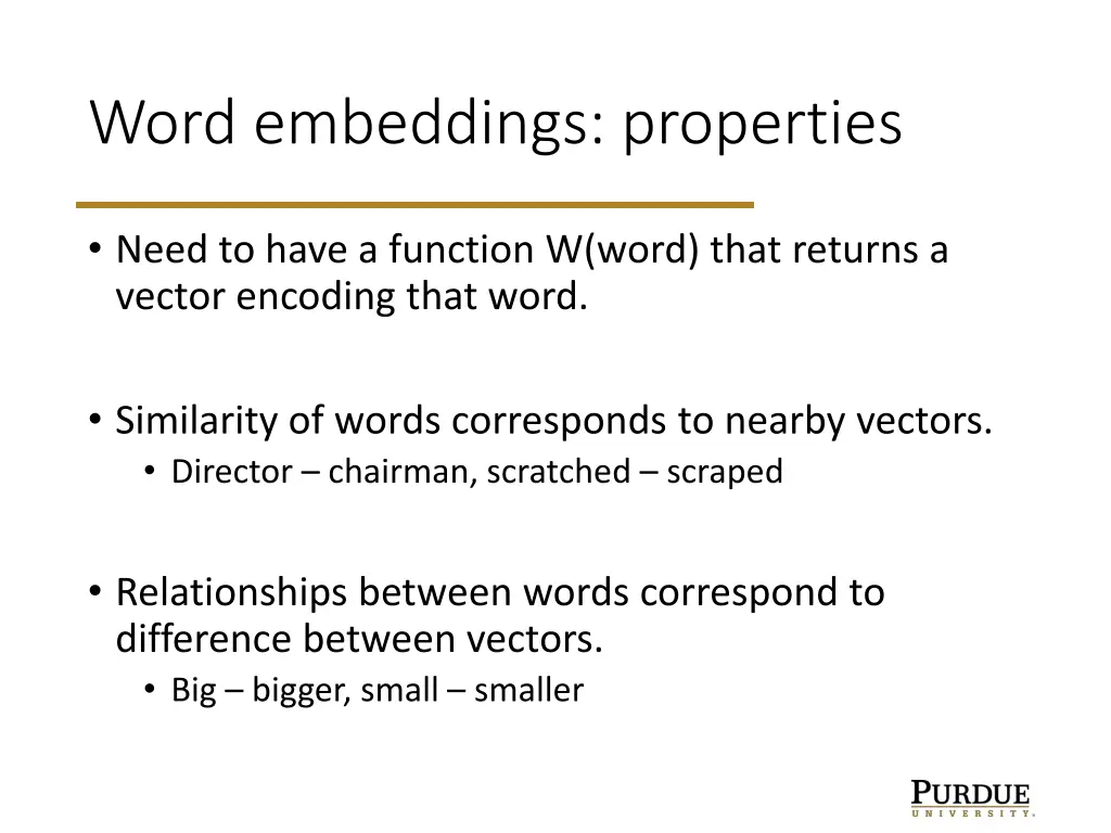 word embeddings properties
