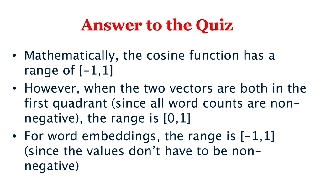 answer to the quiz