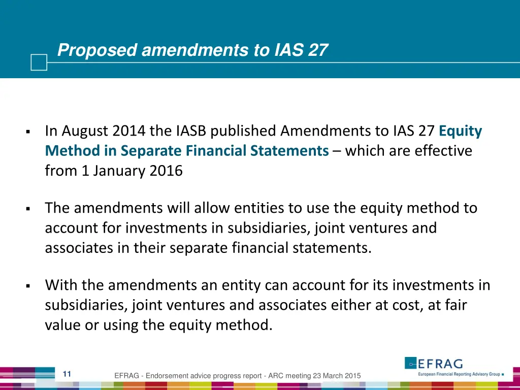 proposed amendments to ias 27
