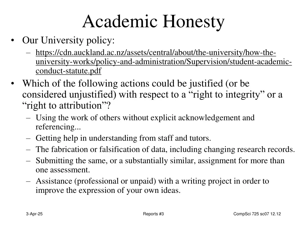 academic honesty our university policy https