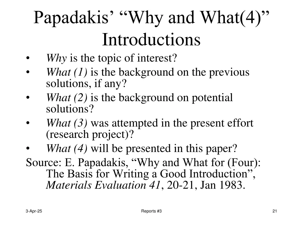 papadakis why and what 4 introductions