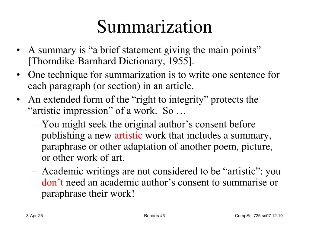 summarization