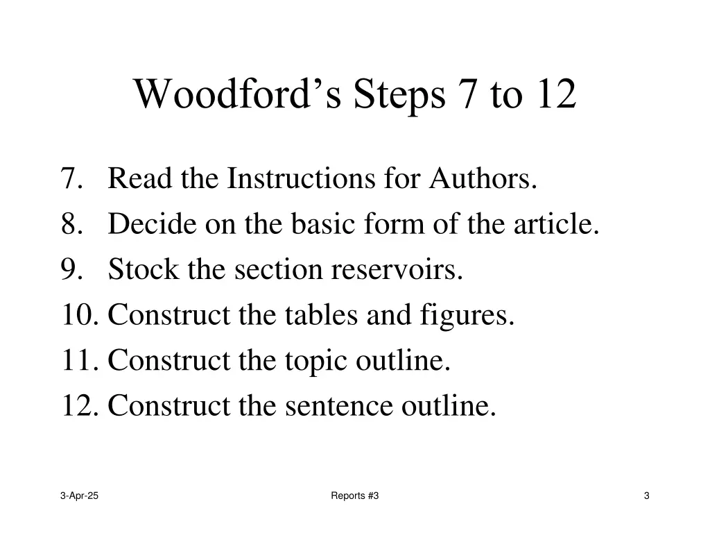 woodford s steps 7 to 12