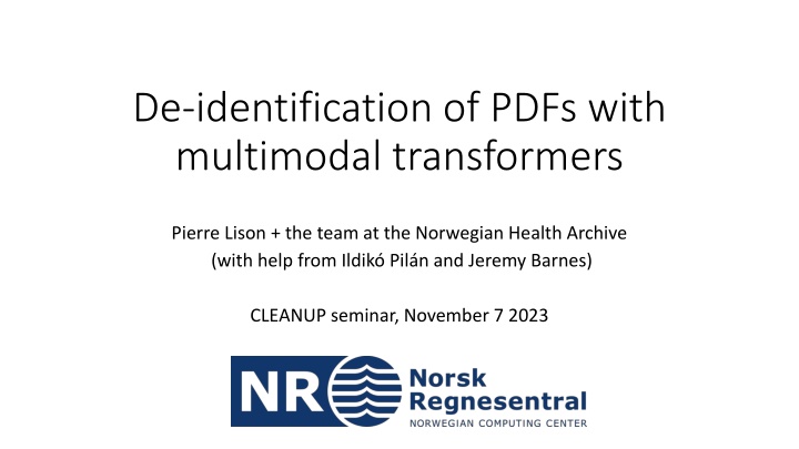 de identification of pdfs with multimodal