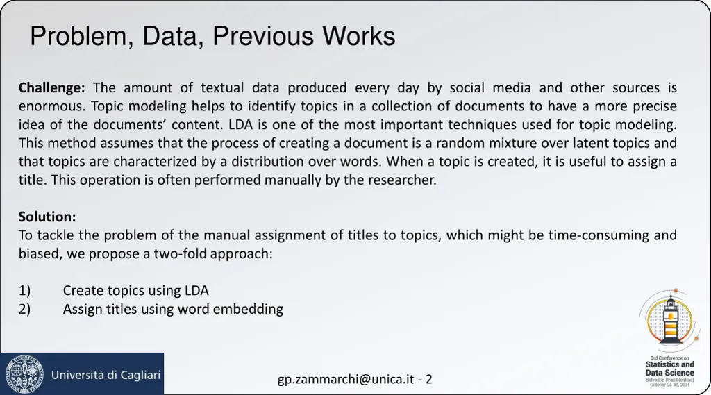 problem data previous works