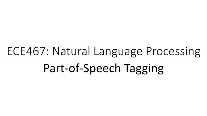 ece467 natural language processing part of speech
