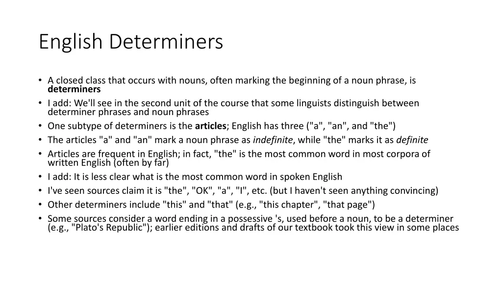 english determiners