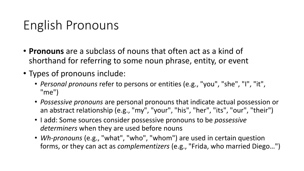 english pronouns