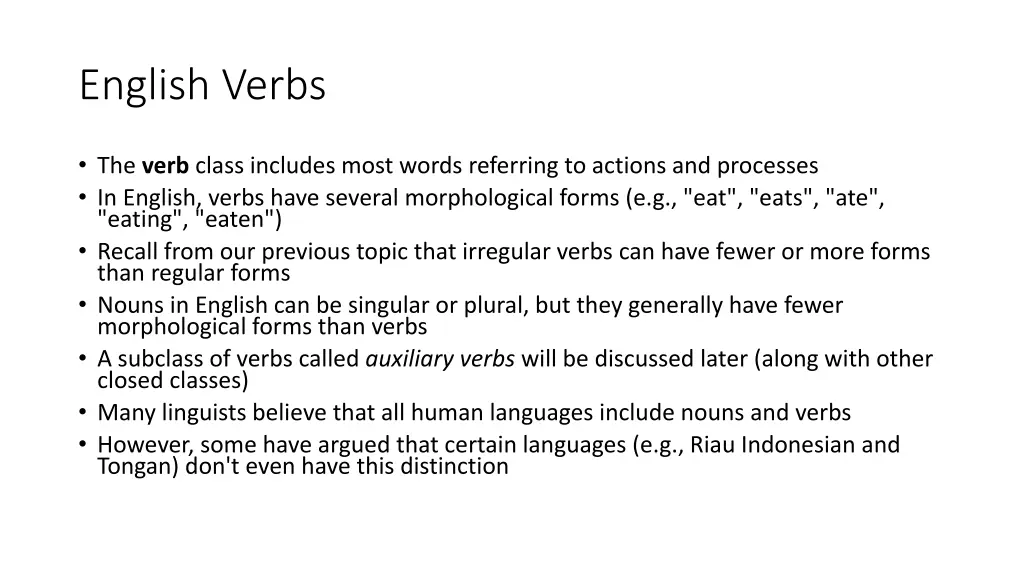 english verbs