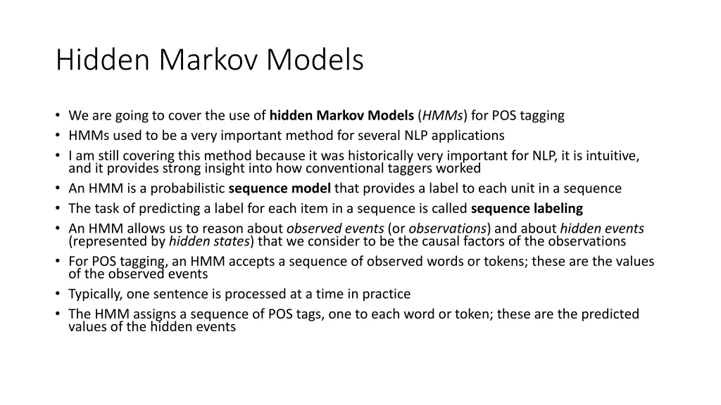 hidden markov models
