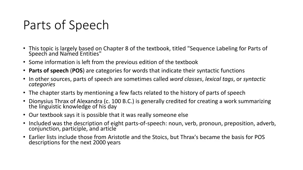 parts of speech