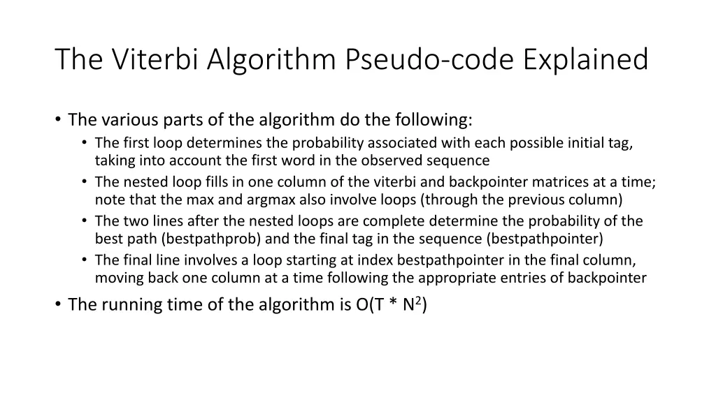 the viterbi algorithm pseudo code explained
