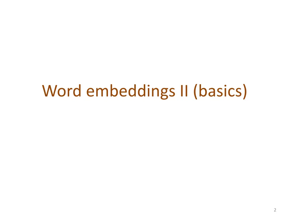 word embeddings basics