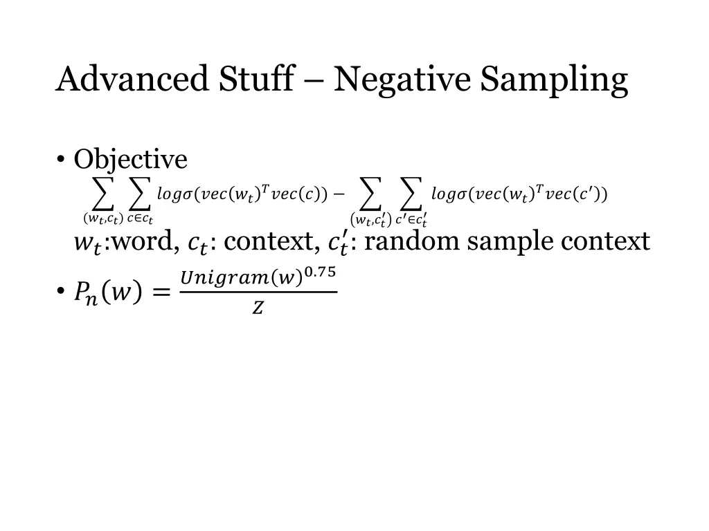 advanced stuff negative sampling