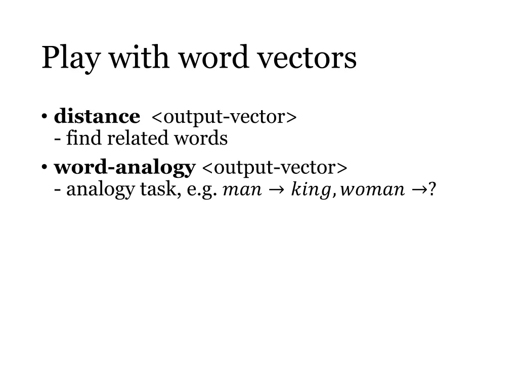 play with word vectors