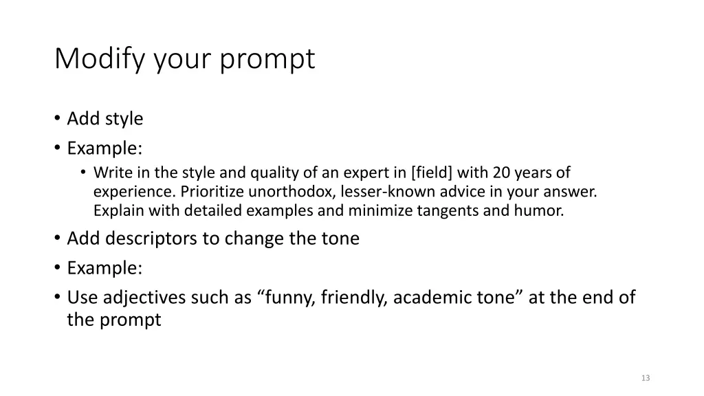 modify your prompt