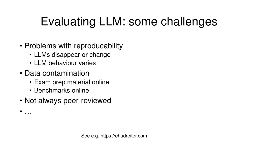 evaluating llm some challenges