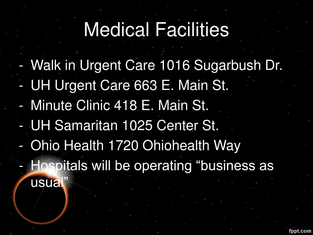 medical facilities