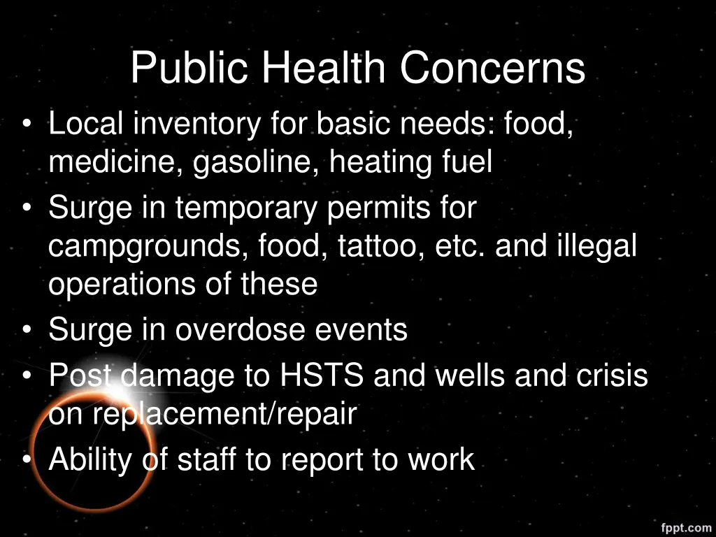 public health concerns local inventory for basic