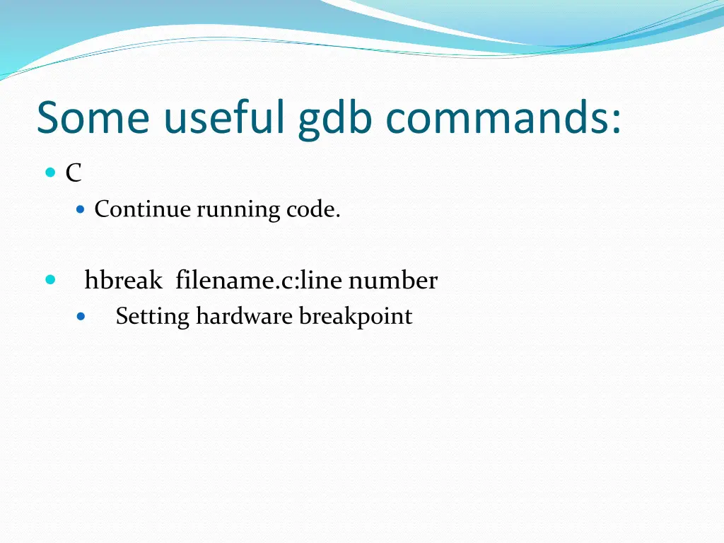 some useful gdb commands