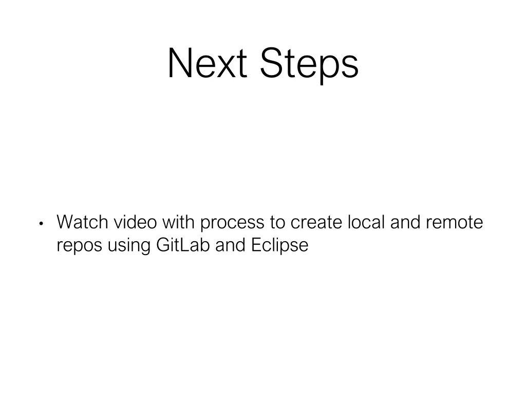 next steps