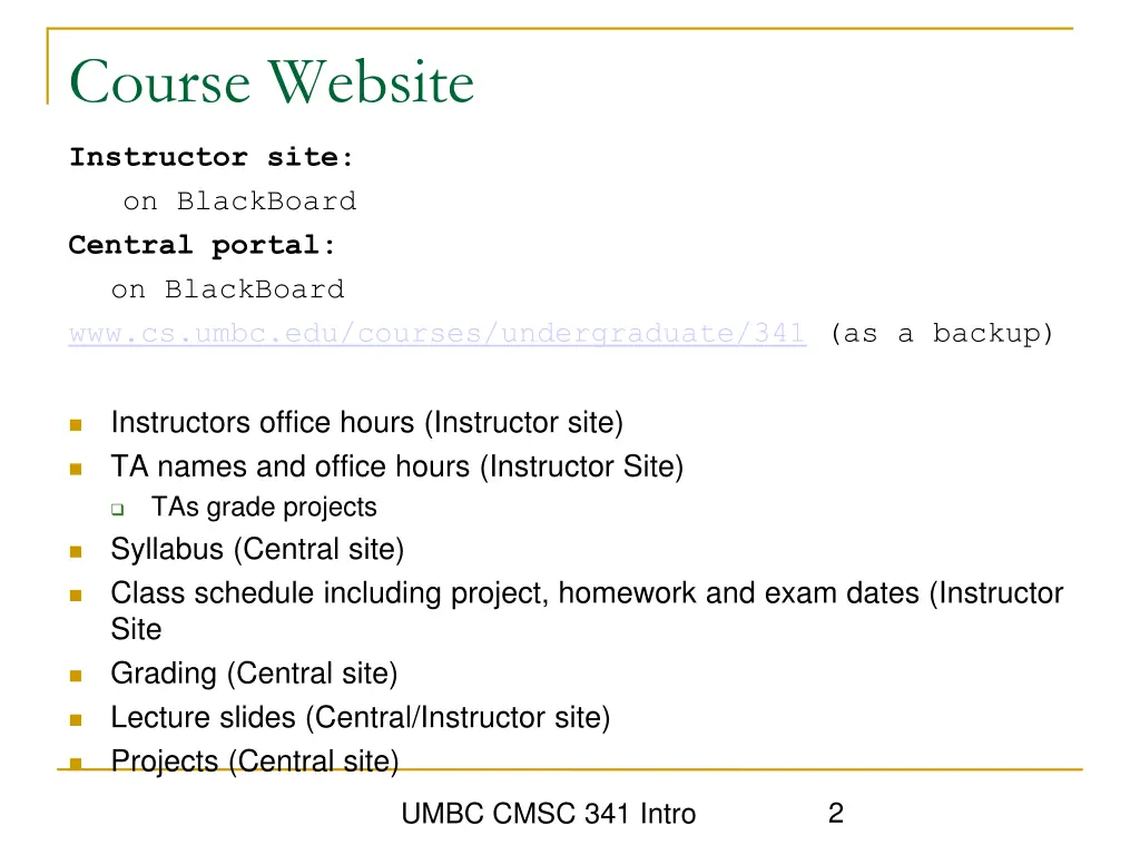 course website