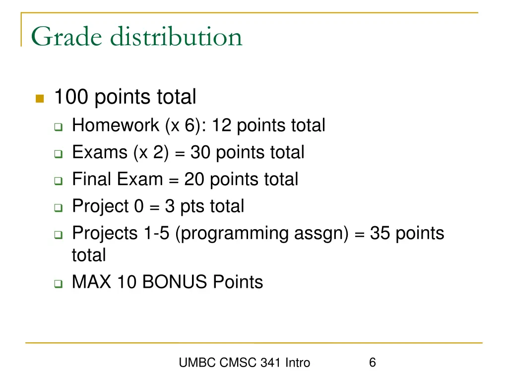 grade distribution