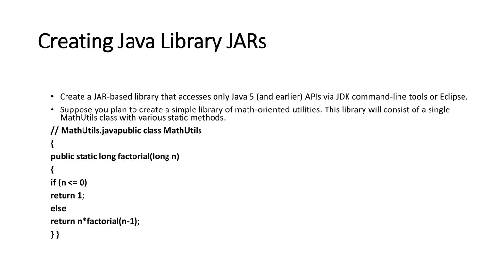 creating java library jars creating java library